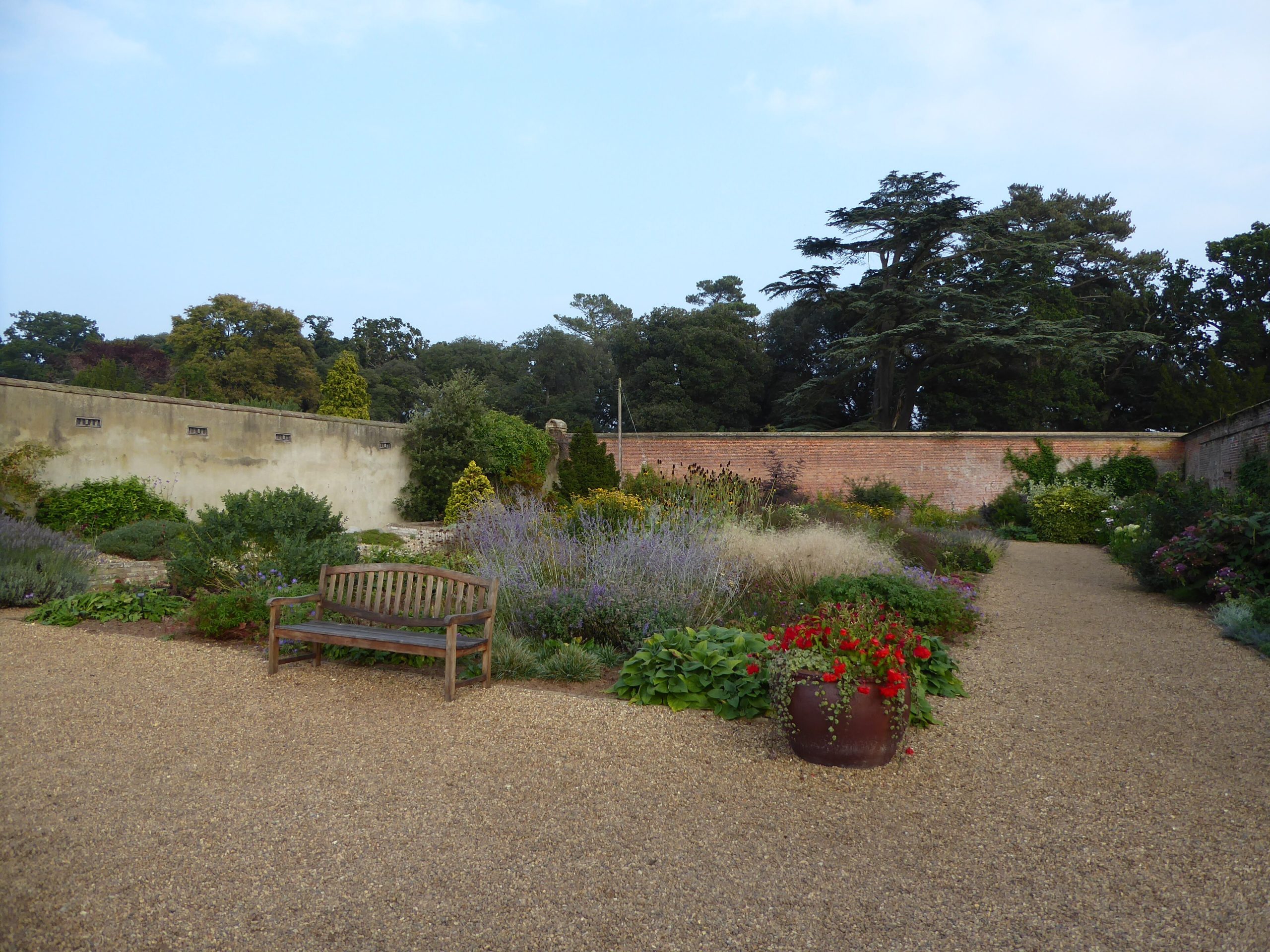 Paths and planting in the Walled Garden at Holkham Hall